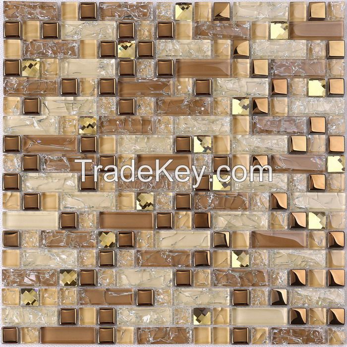 Stone and Metal Mix Glass Mosaic Special Design PFHY06