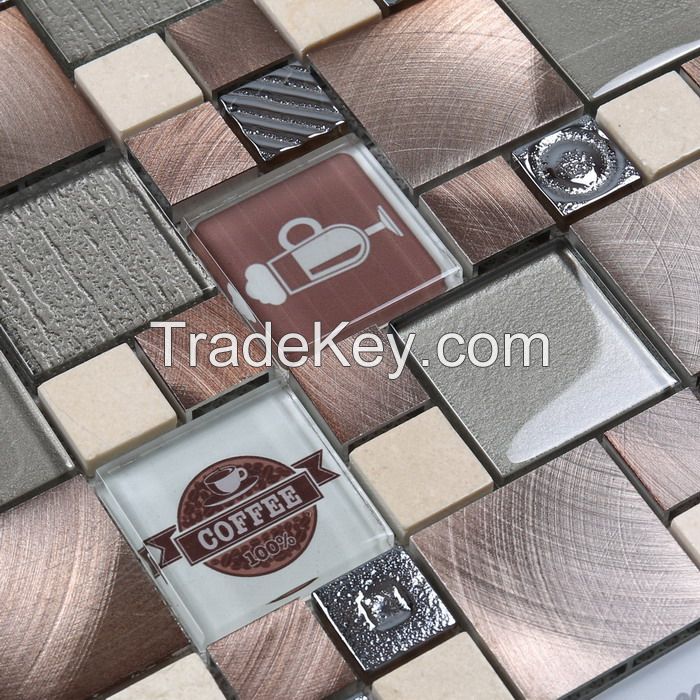 Stone and Metel Mix Glass Mosaic Special Design PFHSY01