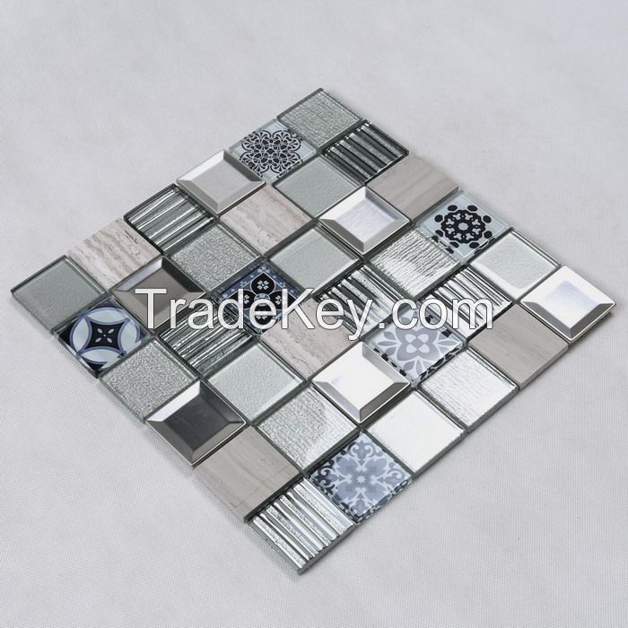 Stone and Metal Mix Glass Mosaic Special Design PFHSY06