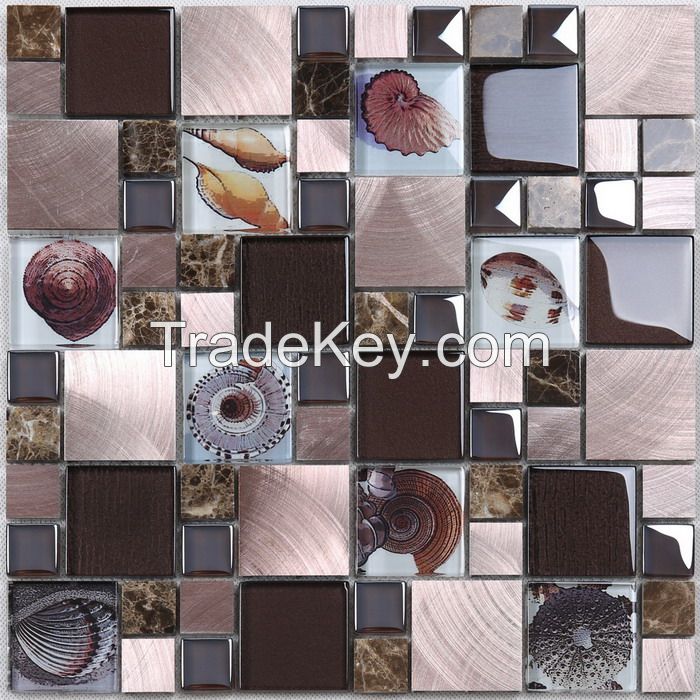 Stone and Metel Mix Glass Mosaic Special Design PFHSY02