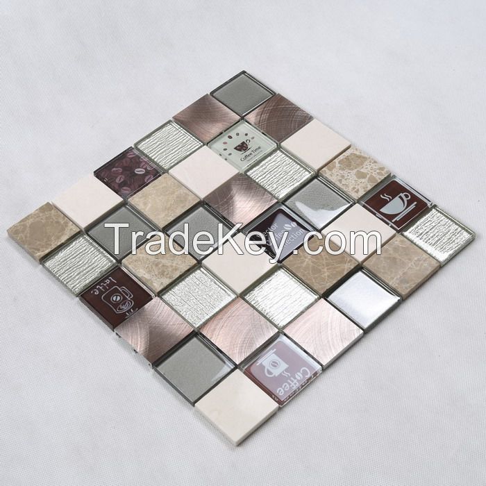 Stone and Metal Mix Glass Mosaic Special Design PFHSY08