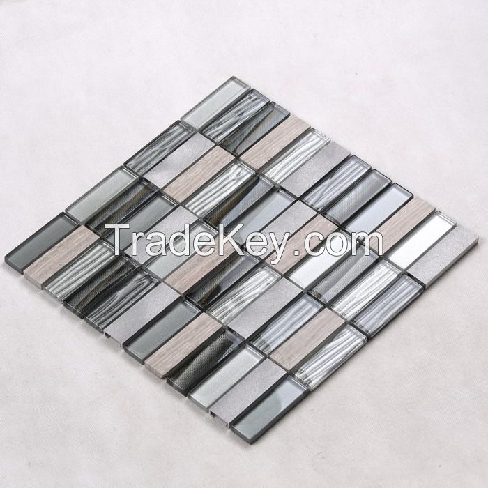Stone and Metal Mix Glass Mosaic Special Design PFHYC15