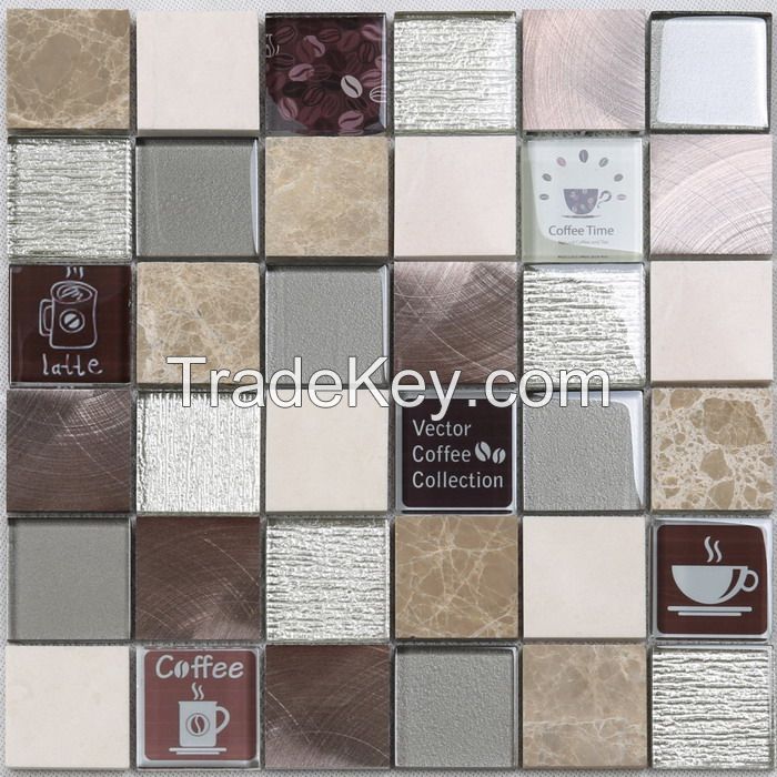 Stone and Metal Mix Glass Mosaic Special Design PFHSY08