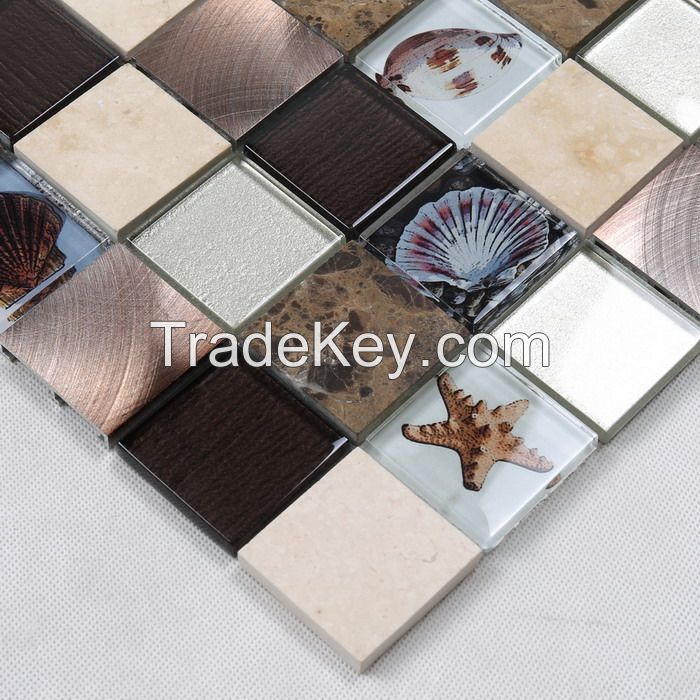 Stone and Metal Mix Glass Mosaic Special Design PFHSY07