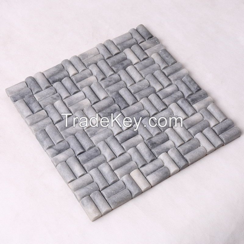 Marble ,stone mosaic ,3D grey tile mosaic