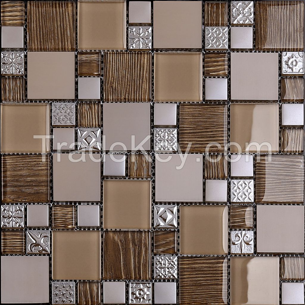 Gold Foil  mosaic,  metal tile , glass mosaic PFHK03