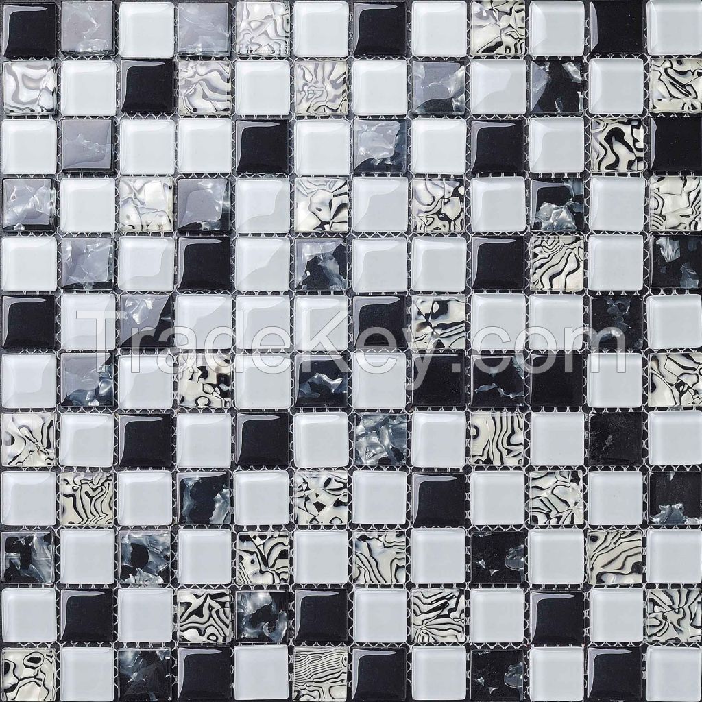 Gold Foil  mosaic ,grey chips mixed, metal tile , glass mosaic