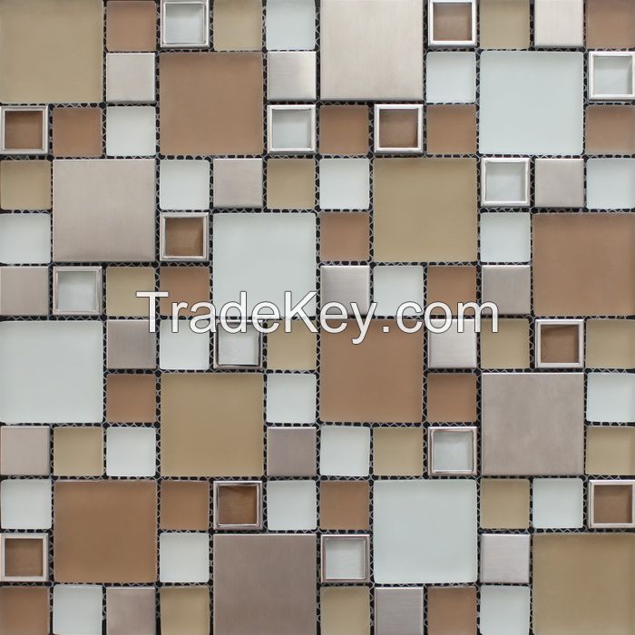 Metal Mix Glass Mosaic Special Design PFHSD01