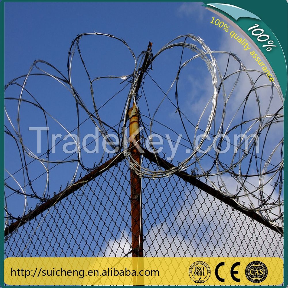 Guangzhou factory Free Samples Galvanized Razor Barbed Wire Fence For Kenya Market