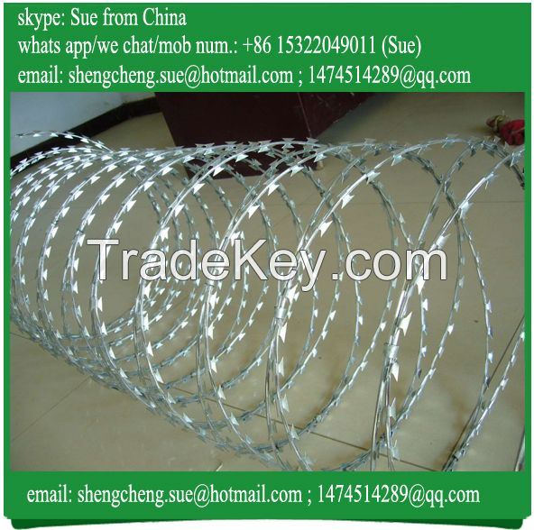 Galvanized BTO-10/12/22/30 Razor barbed wire razor wire roll price