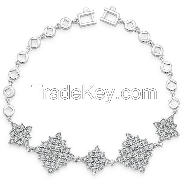 Hot Sale Exquisite Diamond Rhombus Shape Chain Bracelet