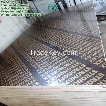 18mm 1220X2440mm Poplar or Hardwood Core Black Brown Film Faced Plywood 