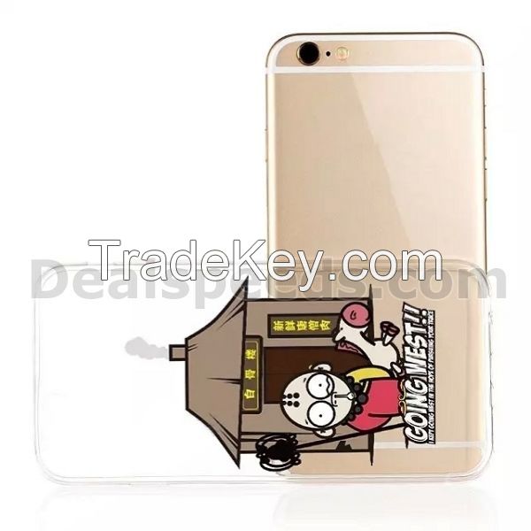 Luoya Cartoon Going West Series TPU Back Transparent Case for iPhone 6