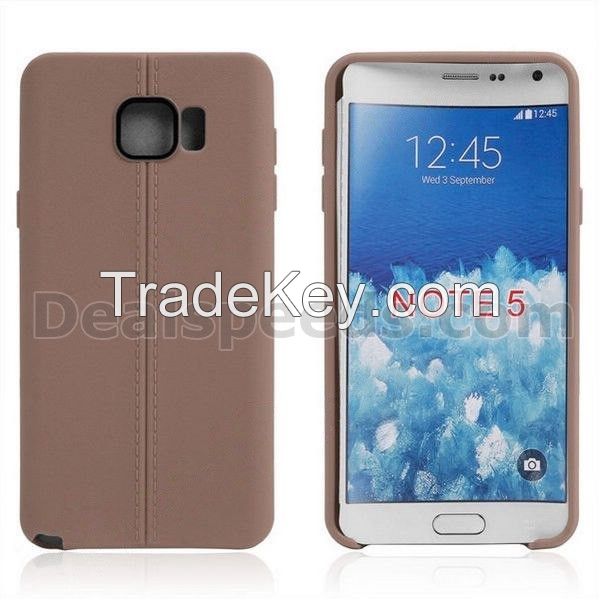 Double Line Leather Texture TPU Case for Note 5 N9200 Samsung Galaxy