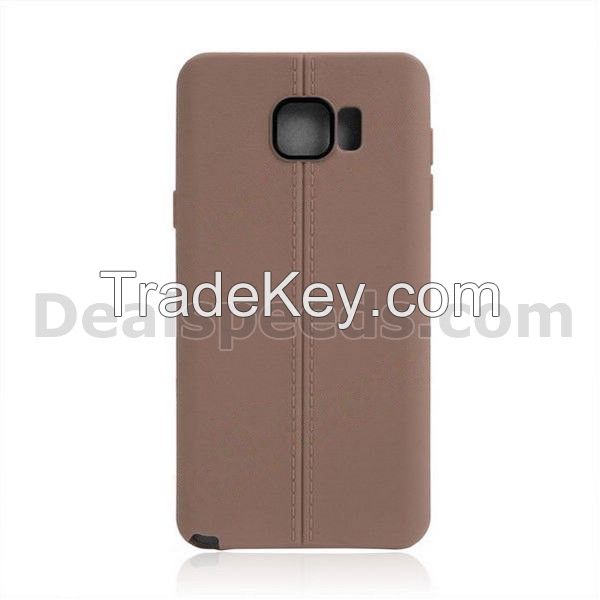 Double Line Leather Texture TPU Case for Note 5 N9200 Samsung Galaxy