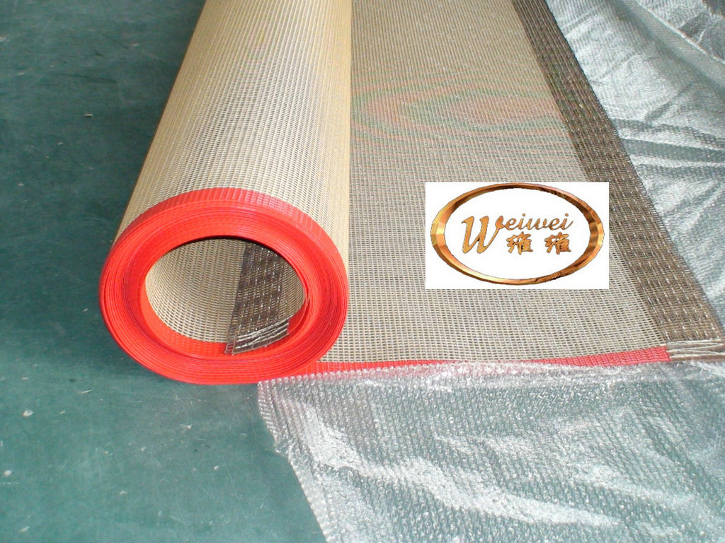 Teflon coated fiberglass open mesh conveyer belt
