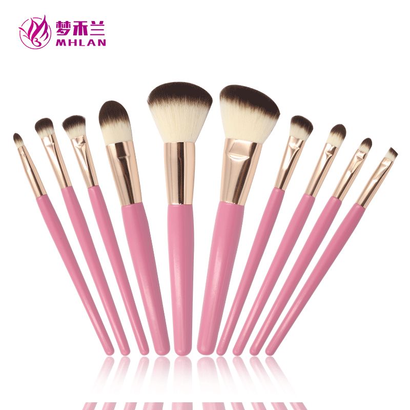 New pink 10 pcs makeup brush set