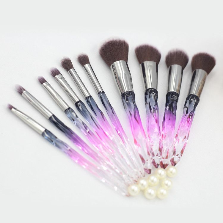 10 pcs transparent handle Make-up brush sets