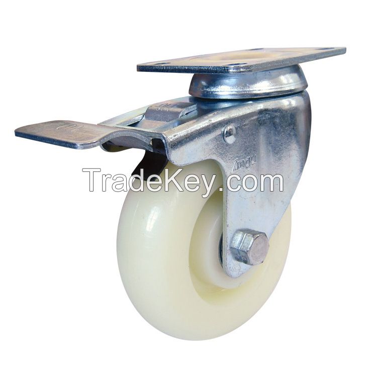 55 series Middle duty white nylon caster/casters, universal wheel, equipment wheel, medical wheel, trolley wheel