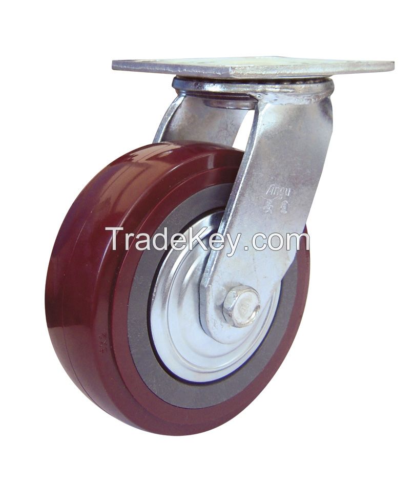 76 series heavy duty PU caster / equipment caster wheel , medical caster wheel, trolley caster wheel,