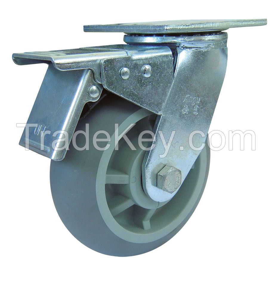77 series heavy duty super TPR caster / equipment caster wheel , medical caster wheel, trolley caster wheel,