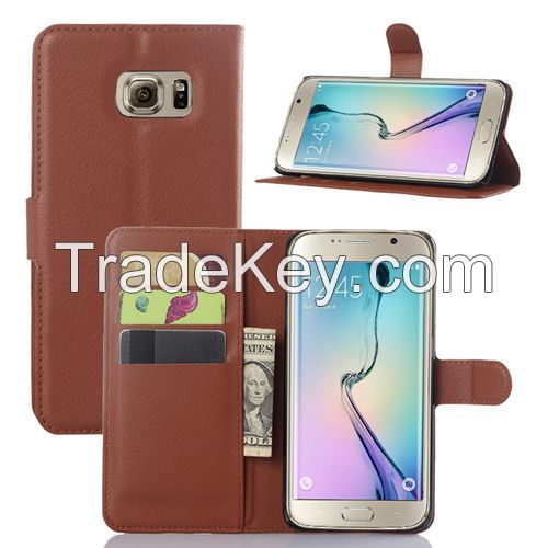 For samsung galaxy s6 edge pu wallet case flip cover