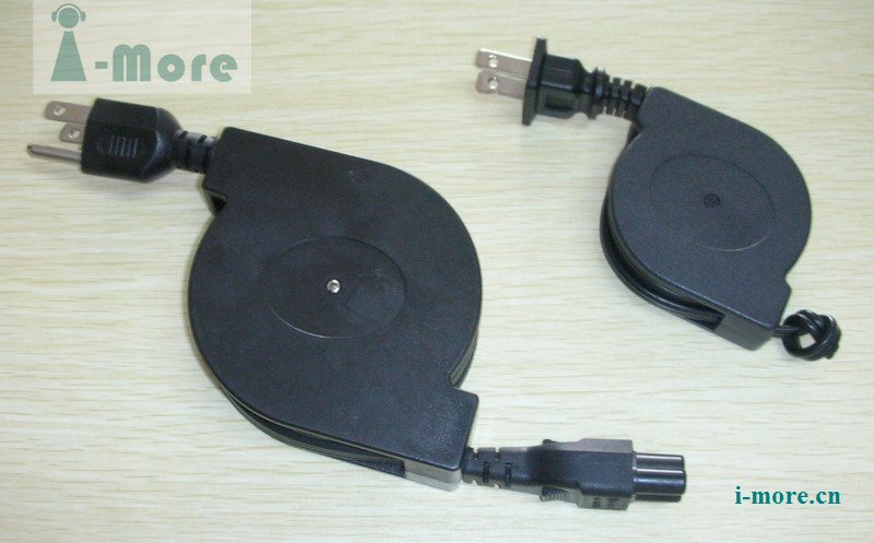 Dual Directional Retractable Power (Electric) Cable for Adaptor