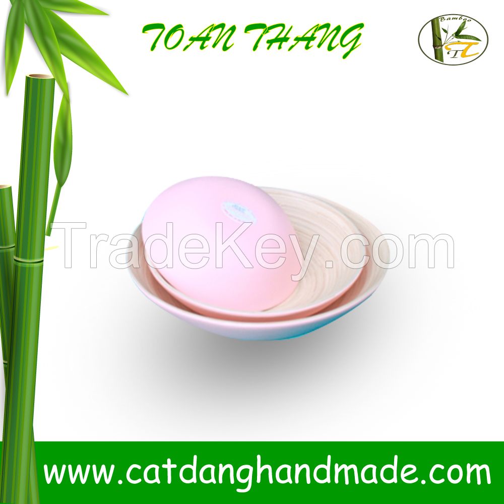 Bamboo bowl with various colors, 100% handmade in Vietnam