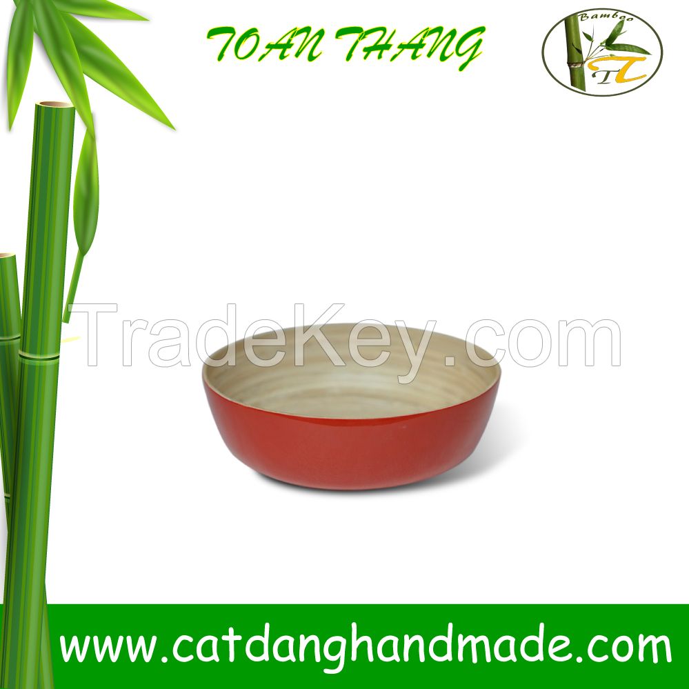 Lacquer Color Bamboo Unique Bowl, Glossy color bamboo salad bowl