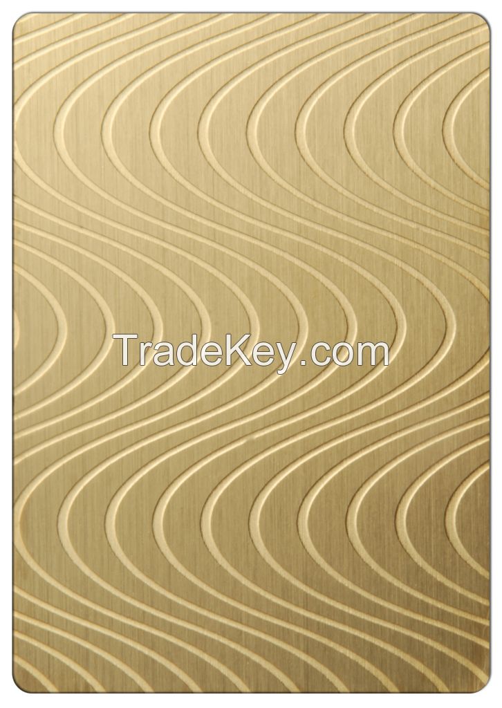 Rose Gold Mirror Finish, Etched, Embossed, Stainless Steel Sheets