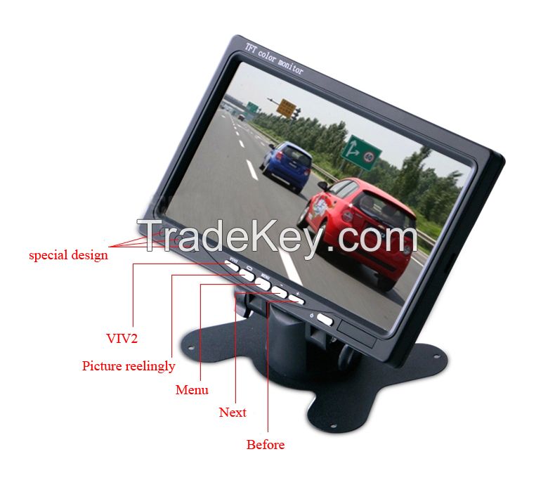 7" LCD Car Monitor Color TFT Car Parking Rear view Monitor