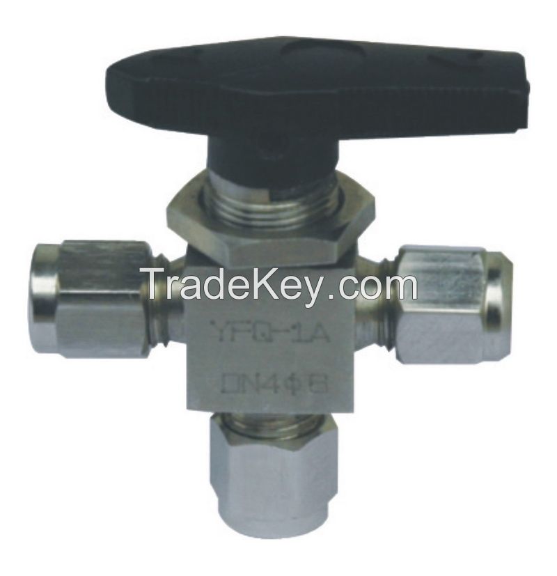 SS316 3 way ball valve,1/2"OD