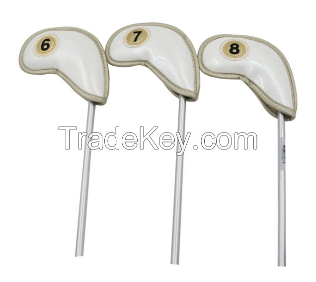 10pcs per set quality PU leather  golf club headcover 