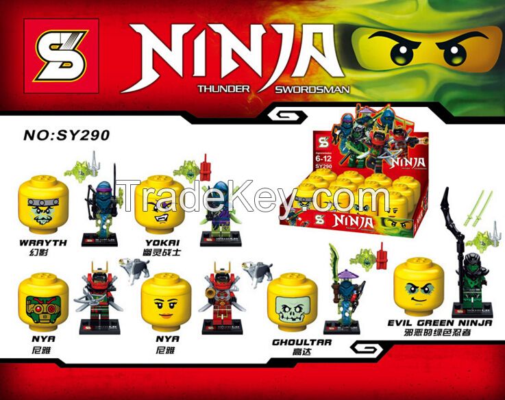 New Coming 6pcs/lot Japanese Ninjago building blocks ninja figure Bric