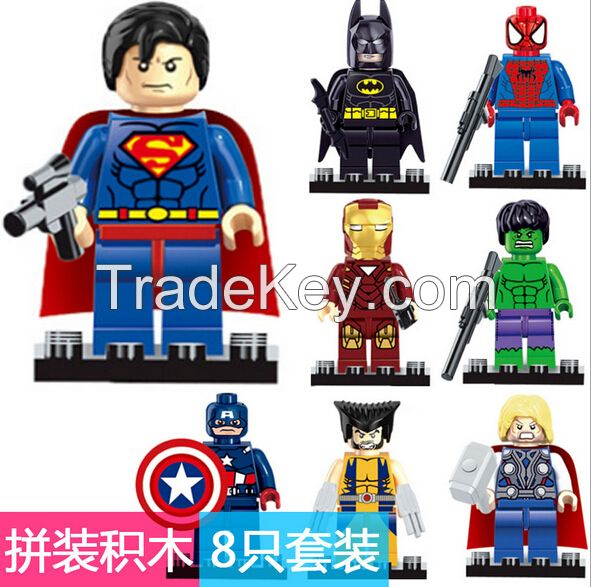 Hot sale 8pcs/set Minifigures The Avengers Superman Batman Hulk Captai