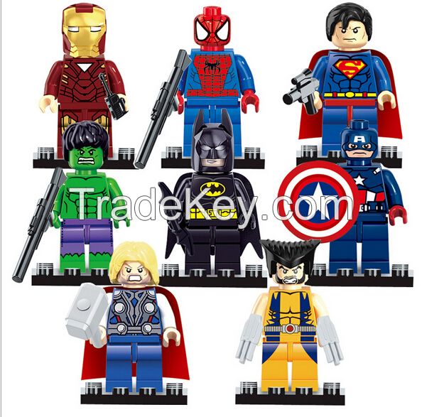 Hot sale 8pcs/set Minifigures The Avengers Superman Batman Hulk Captai
