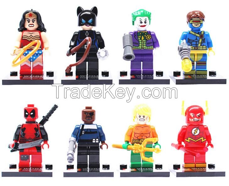 16pcs/lot DC minifigures movie Super Hero Avenger kids Toy Mini Figure