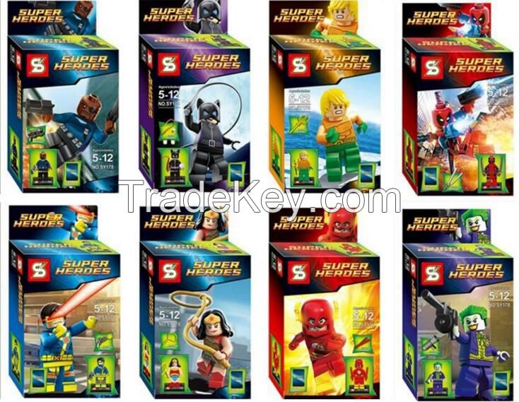 16pcs/lot DC minifigures movie Super Hero Avenger kids Toy Mini Figure