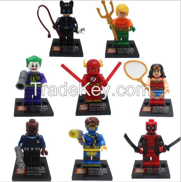 16pcs/lot DC minifigures movie Super Hero Avenger kids Toy Mini Figure