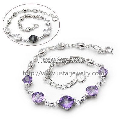 fashion jewelry silver bracelet, love style charm bracelet