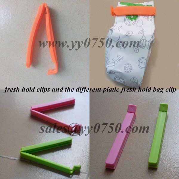 Different style plastic fresh hold bag clip