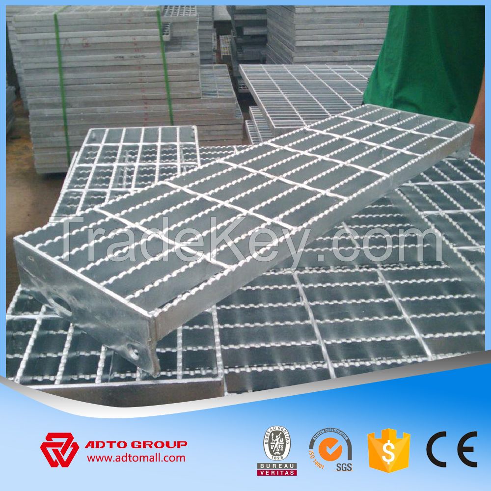 ADTO Group Special Offer Metal Safety Anti-slip Steel Grating For Floor/Stairs/Platform/Swimming Pool Overflow China Manufacture