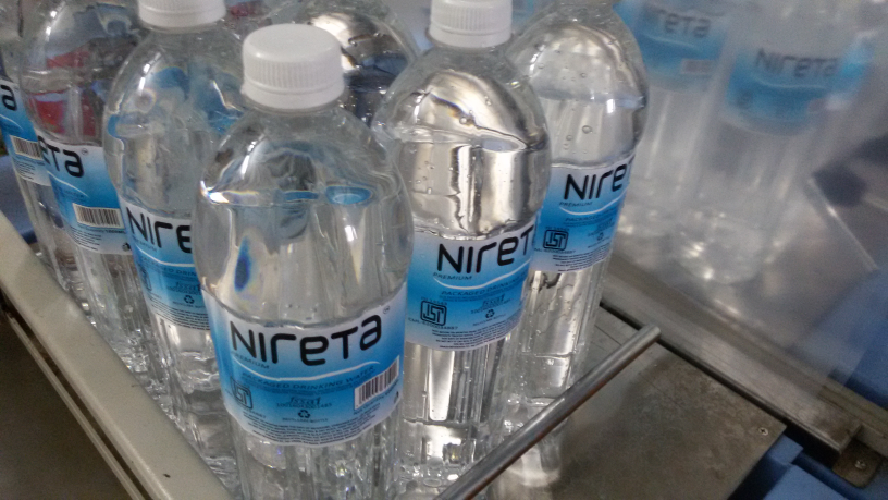 Packaged drinking water bottles