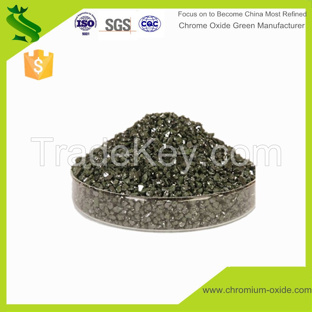 Fused chrome oxide green