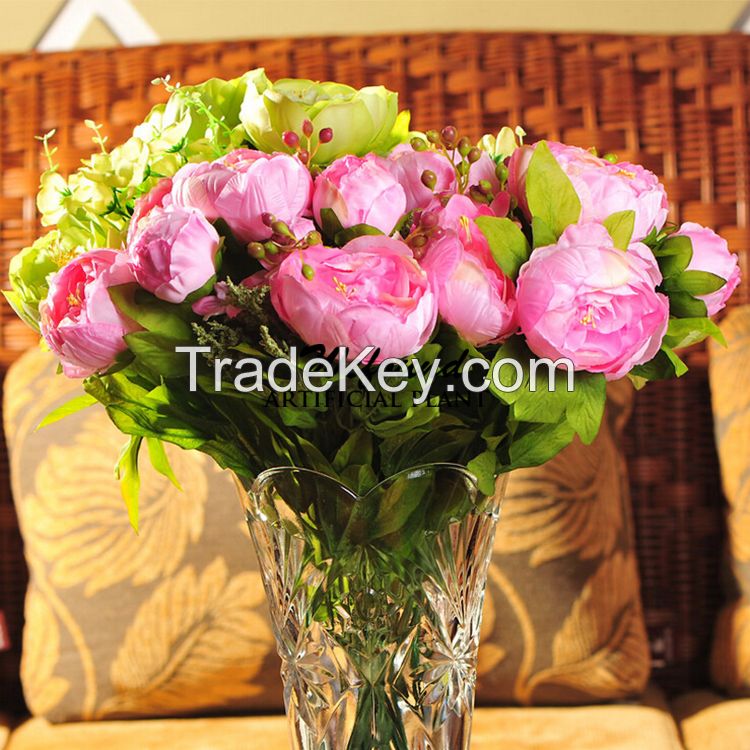 Simulation peony flower bouquet 12 Hot Promotions