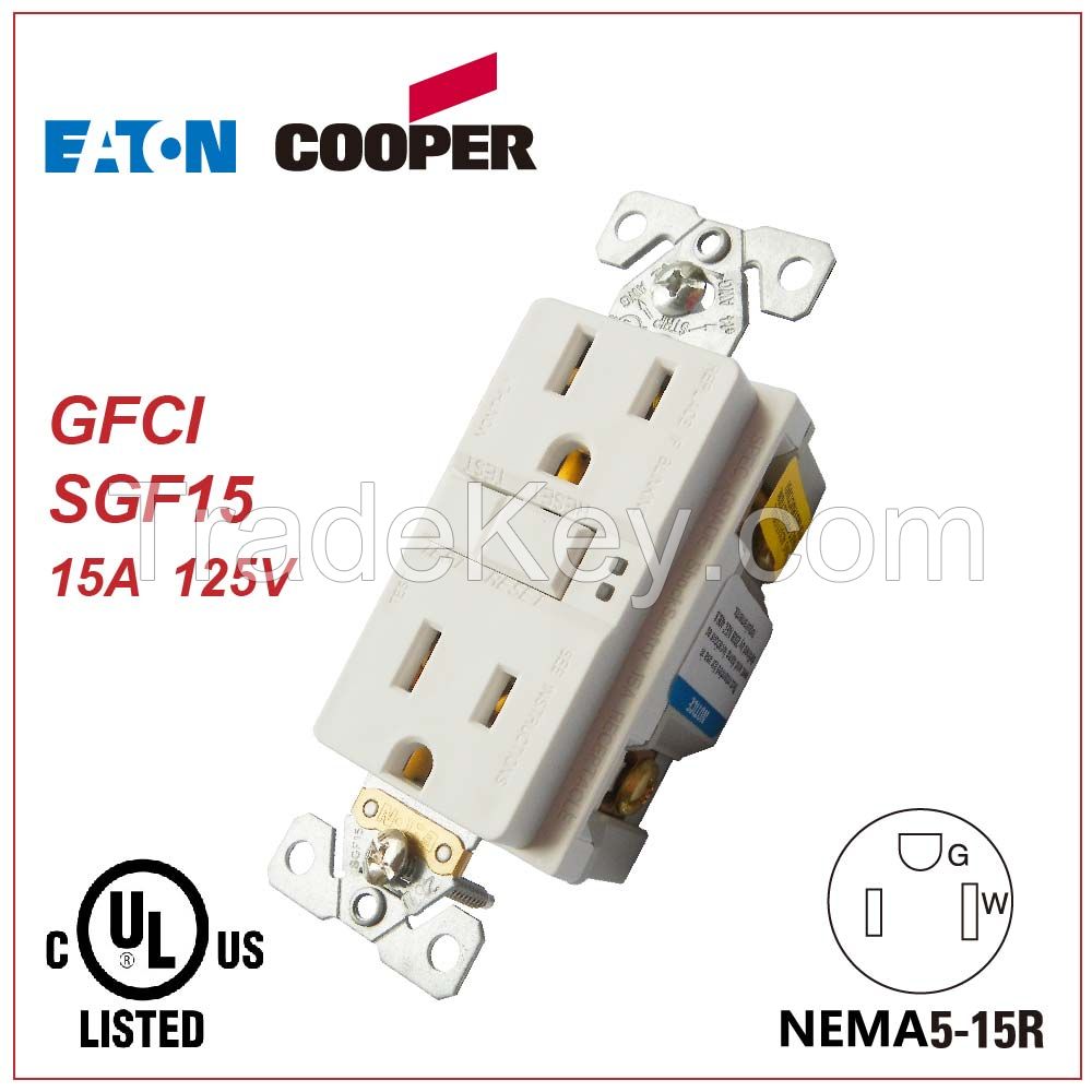 GFCI receptacle, NEMA5-15R wall outlet