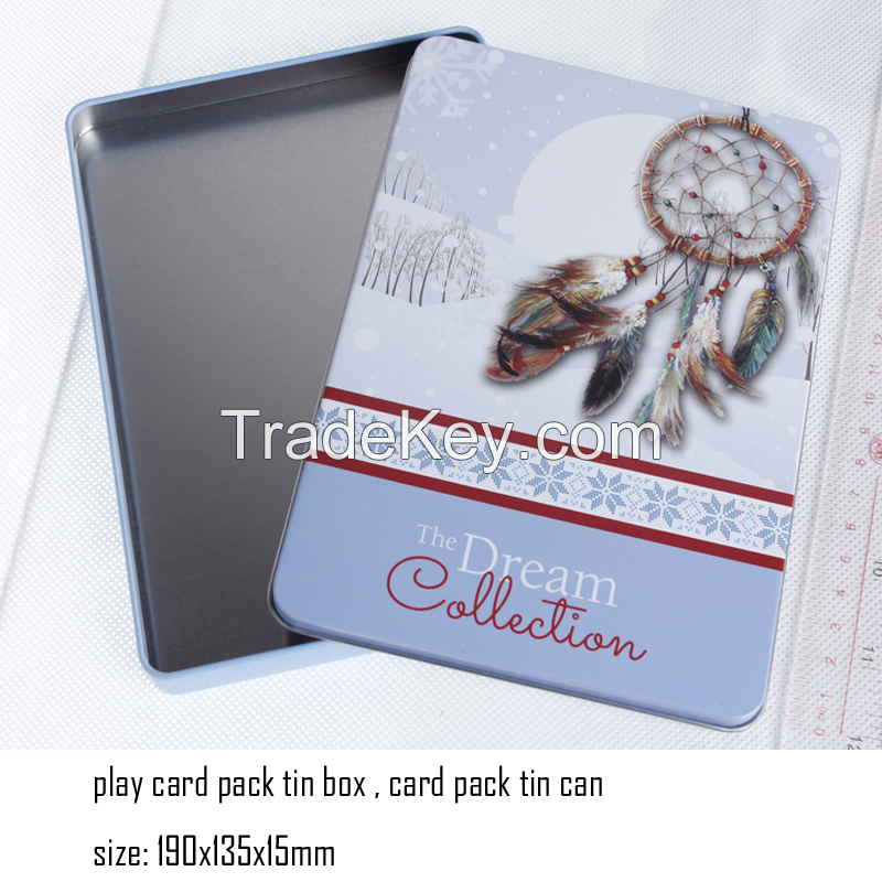 rectangular card pack tin