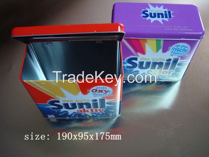 Detergent powder pack tin box, washing powder tin