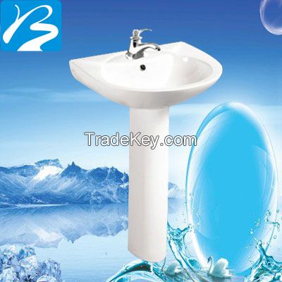 Complete Tradiational Bathroom Ceramic 1 Tap Hole Basin Sink With Full Pedestal