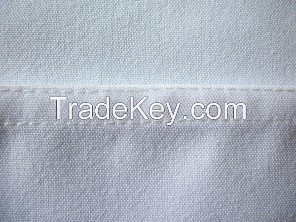 Best selling MJS spun polyester table cloth white plain style double stitch for square and round tables